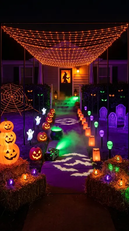16 Outdoor Halloween Decorations Light-Up Pathway Night Style 16 16. The Complete Light-Up Halloween Pathway Night Reveal