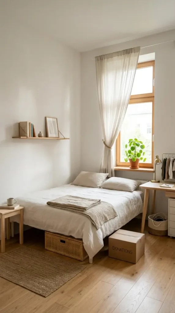 16 Minimalist Bedroom Declutter Ideas for Late Summer 16 16. The Complete Minimalist Bedroom Declutter Late Summer Corner
