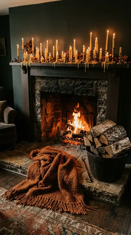 16 Moody Fall Fireplace Ideas for a Cozy Sanctuary 16 16. The Complete Moody Fall Fireplace Sanctuary