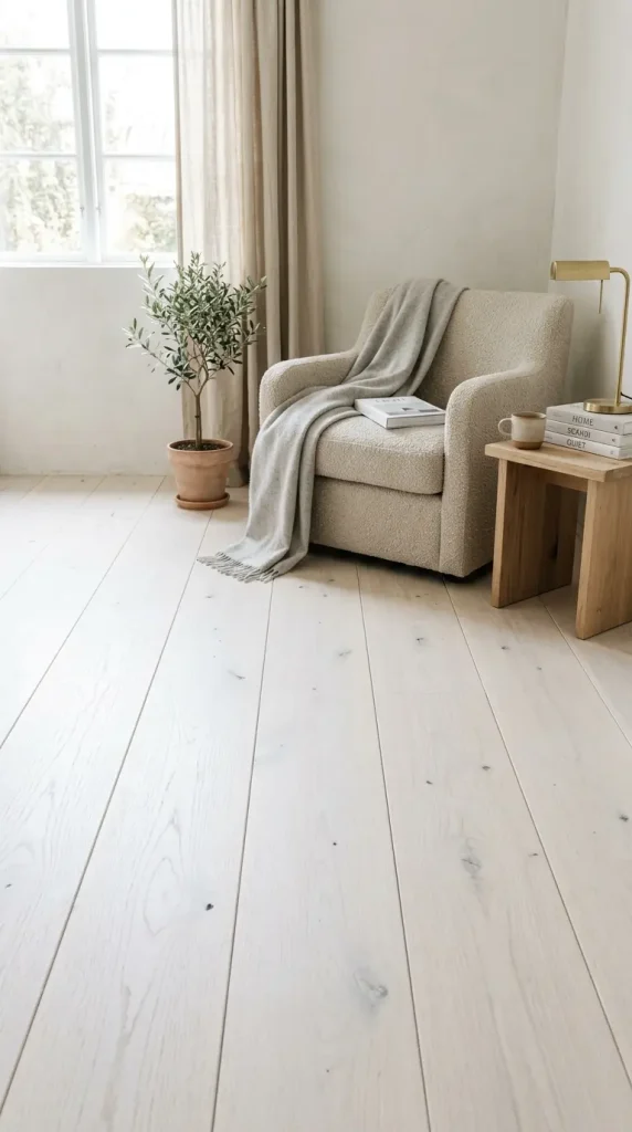 18 Small Reading Nook Cozy Corner Nordic Airy Minimal 16 16. Whitewashed Wood Flooring