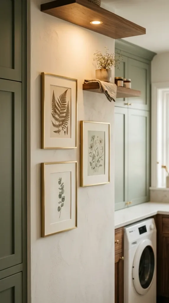 20 Luxury Laundry Room Ideas Sage Green Walnut Warm Style 18 18. Sage Green Laundry Room With Botanical Print Wall