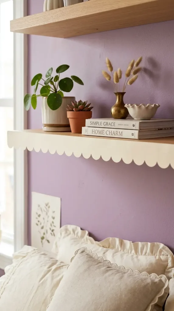 24 Apartment Bedroom Decor Pastel Dreamy Feminine Style 18 18. The Scalloped Trim Shelf Liner
