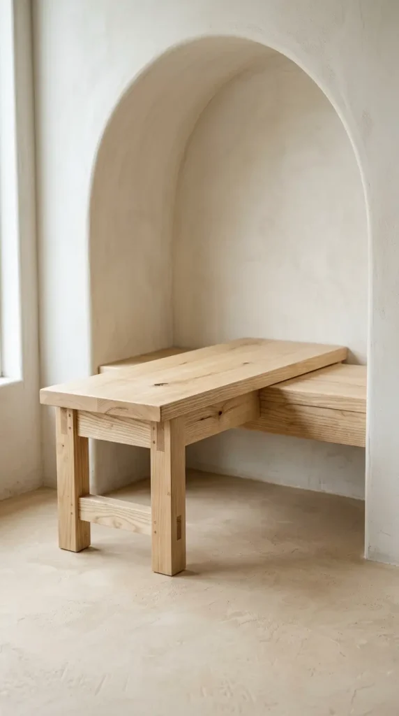 12 Cozy Reading Corners Scandi Sheepskin Arch Nook 2 2. A Low Blonde Wood Bench Seat