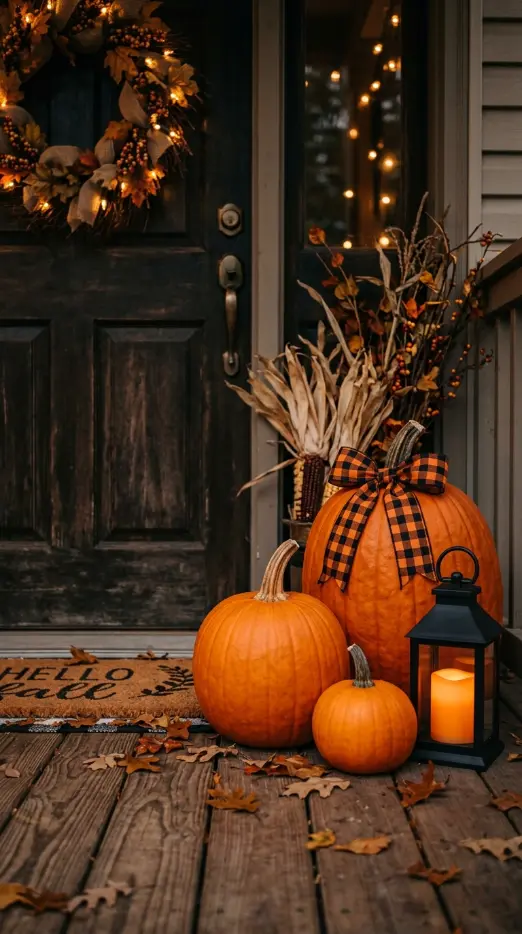 13 Dollar Tree Halloween Decor Ideas Front Porch Budget 2 2. Pumpkin Groupings at Three Heights