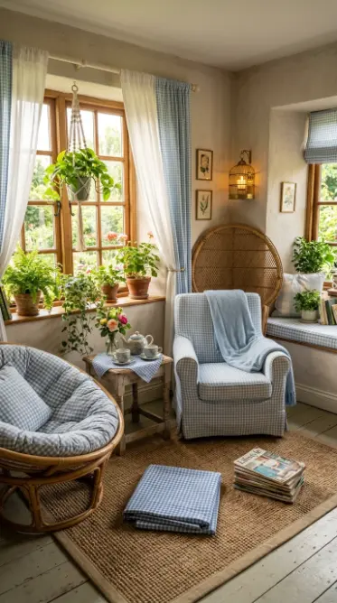 20 Summer Cottagecore Sunroom Gingham Sitting Corner 20 20. The Complete Summer Cottagecore Sunroom Gingham Sitting Corner