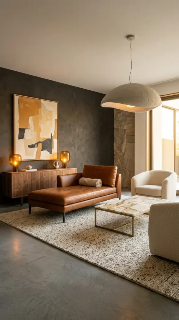 24 Chaise Lounge Modern Leather Statement Living Room 24 24. The Complete Modern Leather Living Room Reveal