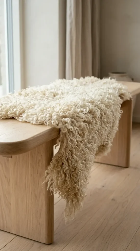 12 Cozy Reading Corners Scandi Sheepskin Arch Nook 3 3. Draped Sheepskin Throw in Natural Cream