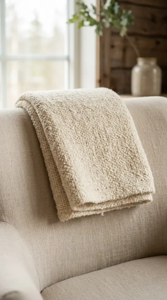 18 Small Reading Nook Cozy Corner Nordic Airy Minimal 4 4. A Single Cream Wool Throw