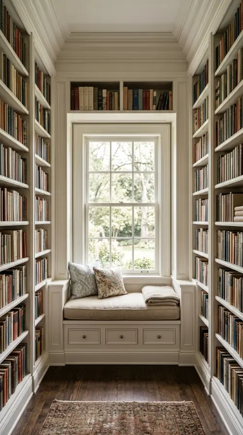 17 Cozy Reading Corners Built-In Window Seat Timeless 4 4. Built In Bookshelves Flanking the Seat