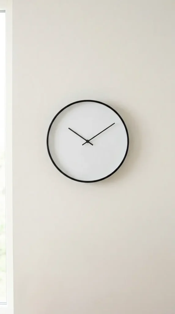 13 Boys Room Decor Modern Minimalist Neutral Calm 4 4. Round Minimal Wall Clock
