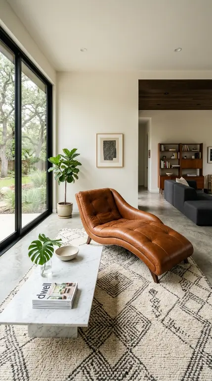 24 Chaise Lounge Modern Leather Statement Living Room 5 5. The Diagonal Placement Strategy