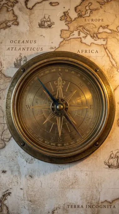 15 Boys Room Decor Explorer Adventure Vintage Map 5 5. Vintage Brass Compass Wall Art