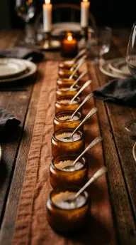 15 Vintage Glassware Ideas for an Eclectic Table 6 6. A Row of Amber Glass Salt Cellars Down the Table's Center