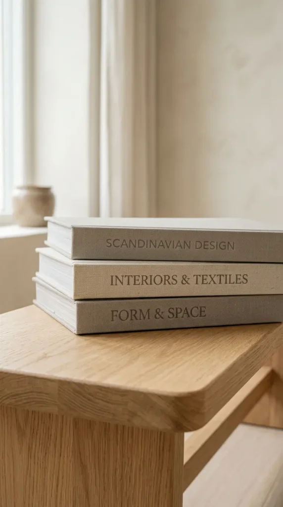 12 Cozy Reading Corners Scandi Sheepskin Arch Nook 6 6. A Stack of Scandinavian Design Books