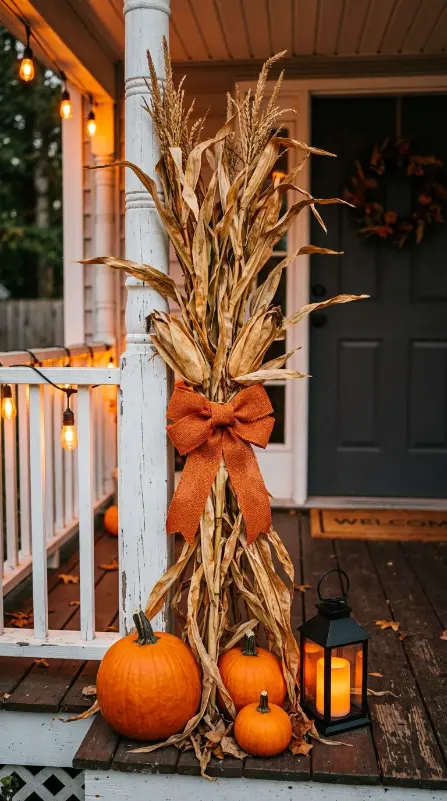 13 Dollar Tree Halloween Decor Ideas Front Porch Budget 6 6. Dollar Tree Corn Stalks as a Dramatic Vertical
