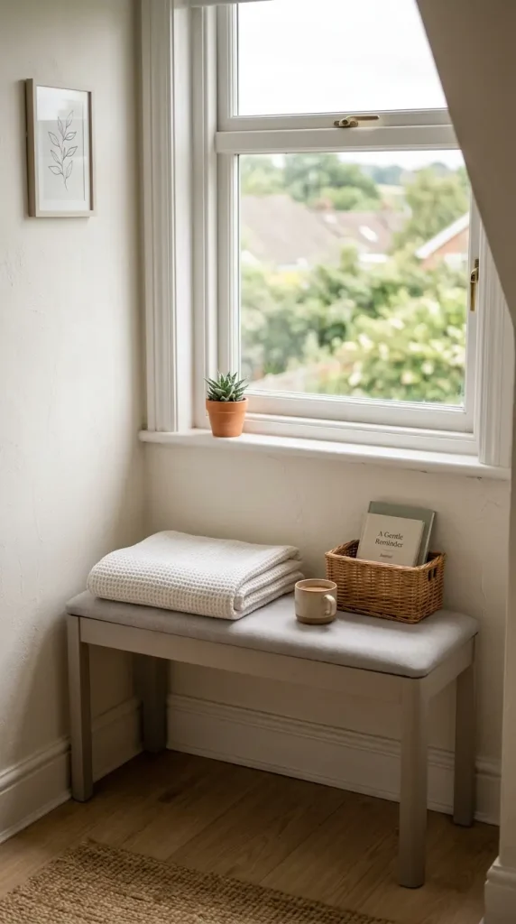 17 Small Bedroom Declutter Ideas for a Spacious Feel 6 6. Under Window Bench Doubling as a Bedside Perch