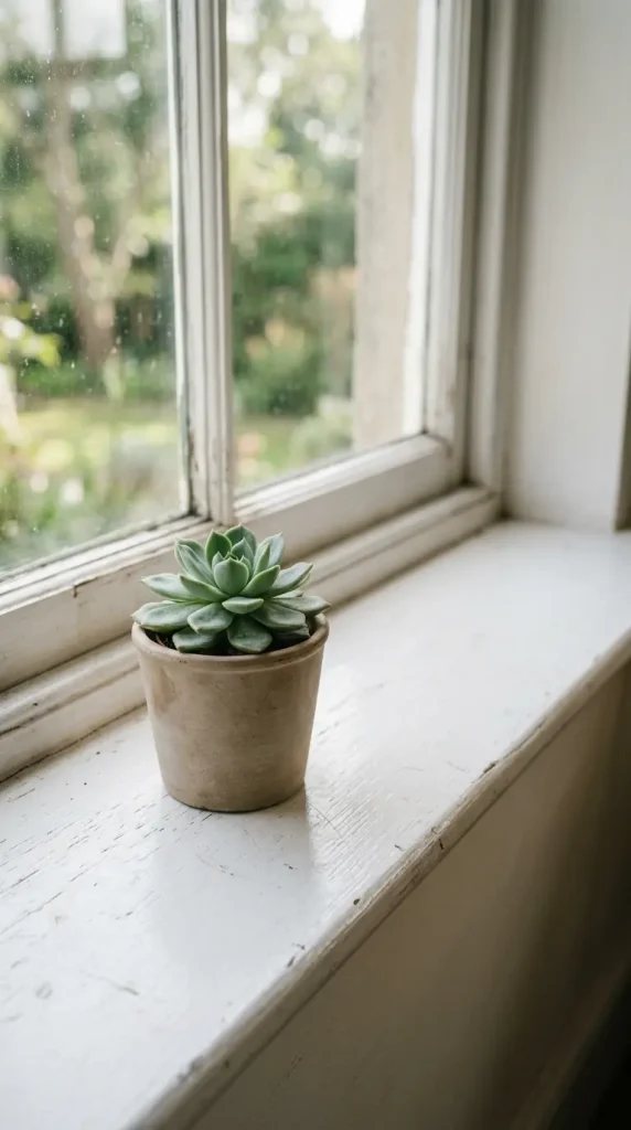 16 Minimalist Bedroom Declutter Ideas for Late Summer 7 7. One Plant on the Windowsill Nothing Else