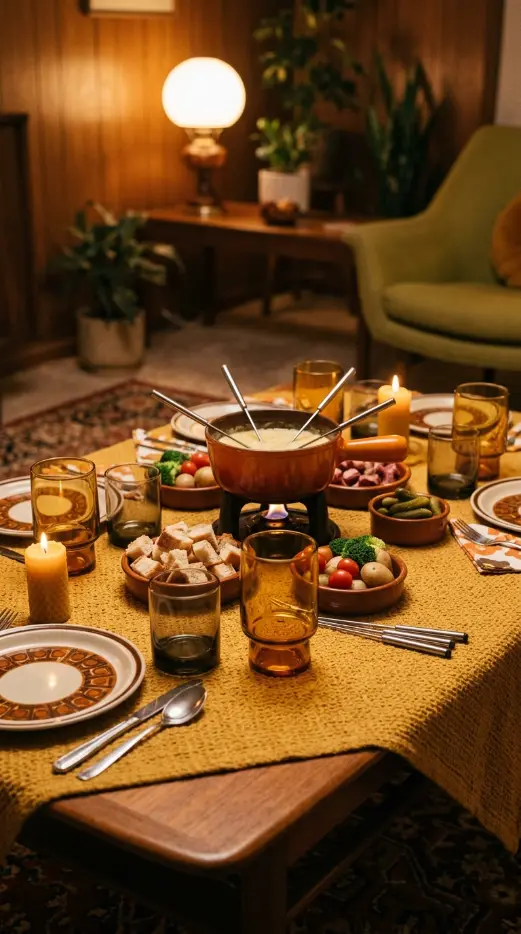 12 Romantic Thanksgiving Feast Styling Ideas to Save 8 8. Retro 1970s Dinner Party With Amber Glassware