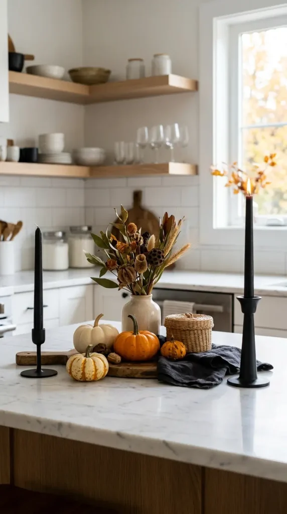 15 Chic Neutral Halloween Decor Kitchen Counter Style 8 8. The Black Iron Candleholder Pair