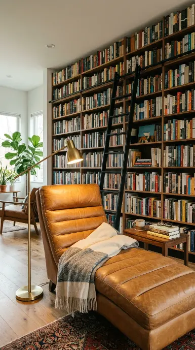 24 Chaise Lounge Modern Leather Statement Living Room 8 8. The Chaise as Reading Nook Anchor