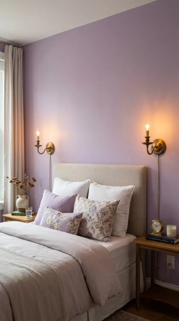 24 Apartment Bedroom Decor Pastel Dreamy Feminine Style 9 9. The Brass Sconce Bedside Lighting
