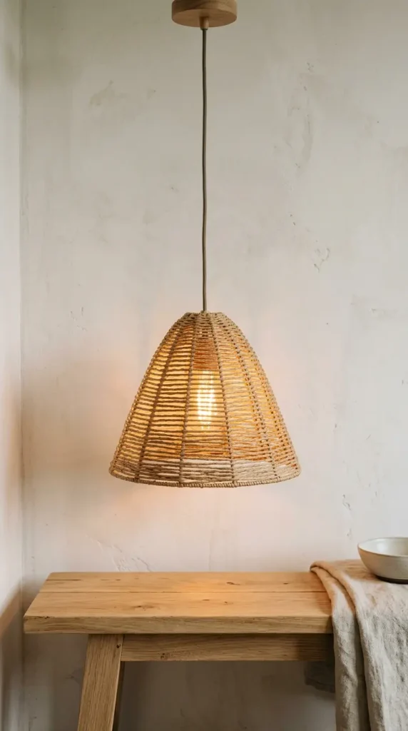 12 Cozy Reading Corners Scandi Sheepskin Arch Nook 9 9. Woven Paper Cord Pendant Light 1